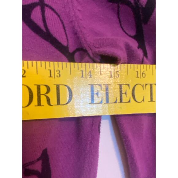 VTG Eye Glasses Cardigan Sweater Button-Up Purple Y2K Long Length Size Small - Picture 6 of 10